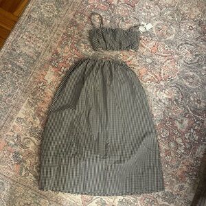 NWT French Connection Black and White Gingham Two-Piece Set